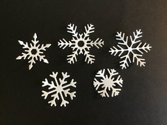 Snowflakes die cut embellishments 5 designs 3 ea 15 pcs Choose Color