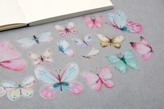 Butterfly sticker | butterflies nature pink blue insect themed PET plastic
