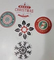 Victorian Trading 42 Christmas Planner Journal Stickers Green Red 30J
