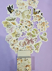 25 Pcs x 2 Ea 1+ Inch Vintage Floral Butterfly Stickers~ Pictures Crafts & More