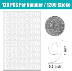 Clear and Readable 1200 PCS Number Stickers for Mailboxes & Organizers
