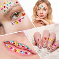 Valentines Gem Stickers Rhinestones for Crafts Scrapbook Supplies, Sparkling Cut