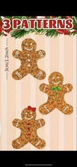 40 PCs 1” Christmas Sparkly Gingerbread Stickers Scrapbook Gifts Small Business