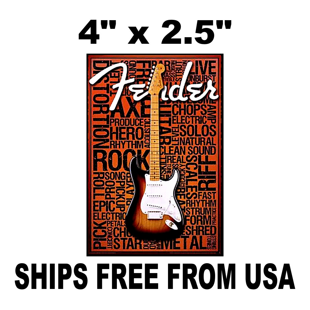 Guitar Rock Fender Vinyl Decals Stickers Vintage Replica Since Rock ‘N’ Roll