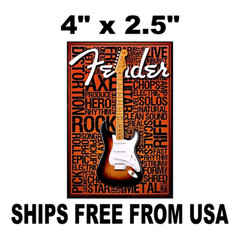 Guitar Rock Fender Vinyl Decals Stickers Vintage Replica Since Rock ‘N’ Roll