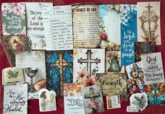 #773 – SMALL FAITH & FLORAL Junk Journal Scrapbooking Kit – 15 Pieces SHIPS FREE
