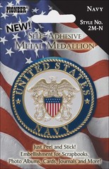Military Self-Adhesive Metal Medallion 2 Navy