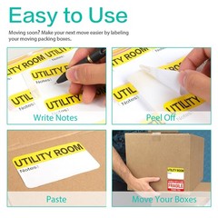 600 Count 3×2 Large Home Moving Packing Box Labels 3-4 Bedroom House Writable