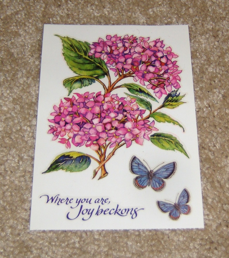 PSX Designs Sticker Sheet ~ Pink Hydrangeas Florals