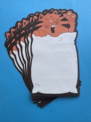 Vintage 80s Note Stationery Paper Sheets Orange Cat Out Of The Bag