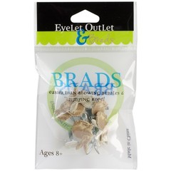 Eyelet Outlet Shape Brads 12/Pkg Rabbits Brown