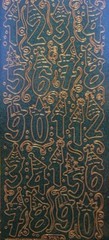Peel Off Stickers Numbers 1-10 Blue Orange Silver Gold Purple Pink Black Glitter