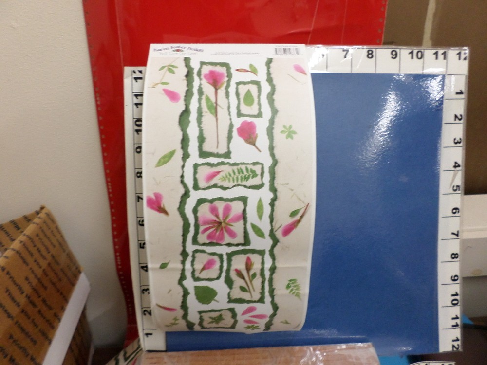 Sticker Roll of 17 sheets pink petals tags flower fern 34v