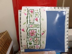 Sticker Roll of 17 sheets pink petals tags flower fern 34v