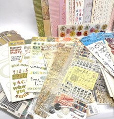 Variety Lot 200+ Sheets Vintage Scrapbooking Stckrs Anna Griffin BasicGrey K&Cco