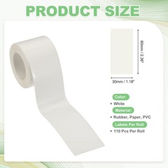 220 Pcs Thermal Sticker Paper, 1.2×2.4″ Square Thermal Printer Label, White