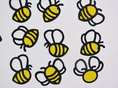 Bumble Bee Die Cut 14 bees Handmade Paper Piecing Card Stock Scrapbook 14 pc