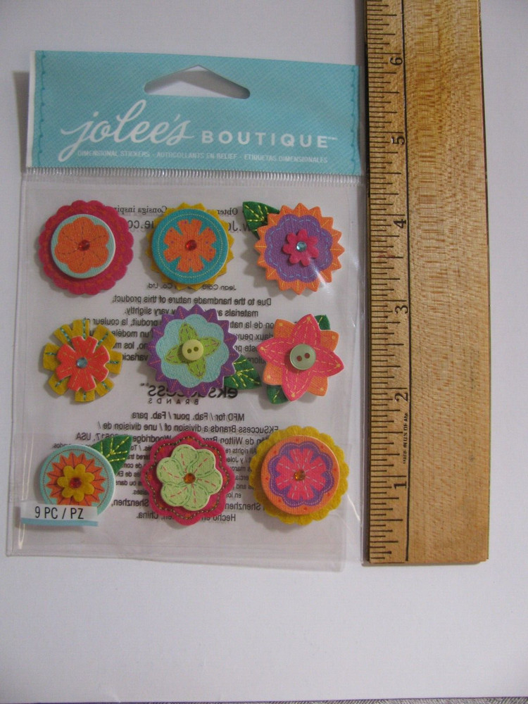 Jolee’s Dimensional Stickers LAYERED MINI FLOWERS 9 Pieces NIP