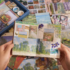 Scrapbooking Supplies Kit Plus 480Pcs, Vintage Van Gogh Oil Painting Aesthetic S