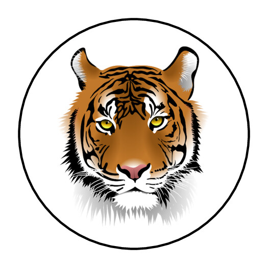 tiger stickers, labels, tags, envelope seals