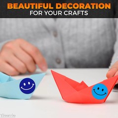 Smiley Face Sticker Roll 500 Pcs 1×1 Inch Fun Multicolor Happy Face Stickers Rol