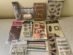 Large Lot Emphera Embellishments, Metal, Wood Paper Book More 12 New