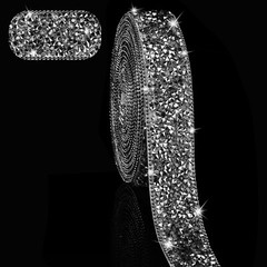 1Pcs Black 108″ x 1″ Bling Rhinestone Crystal Diamond DIY Decor Sticker Decal #A