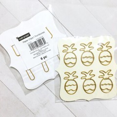 CraftSmart Pineapple Paper Clips 12 Gold Designer Fashion Planner Accessory