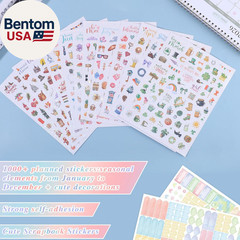 Planner Stickers with Glittery Film, 1000+ Scrapbook Stickers for Calendar Seaso