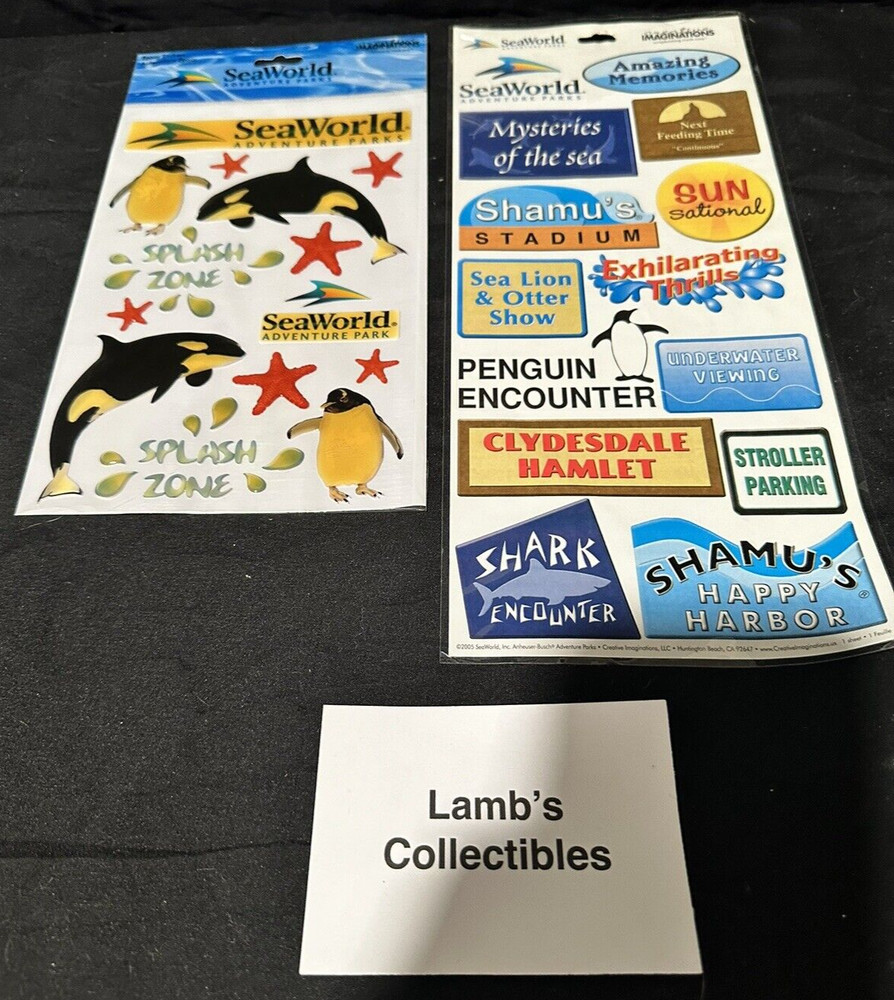 Creative Imaginations Seaworld Adventure Parks Epoxy Sticker Set two packs