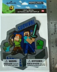 Hallmark minecraft sticker Vinyl Decal Survival Steve & Alex Creeper Zombie