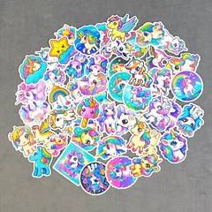 Colorful Rainbow Unicorn Stickers – Set of 10 Random Stickers – Great for Crafts