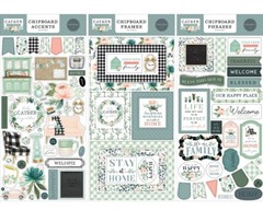 GATHER AT HOME (3) 6″x13″ CHIPBOARD SET Carta Bella Accents Phrases Frames