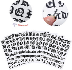 8 Sheets Letter Stickers Vinyl Old English Alphabet Number Stickers Self Adhe…