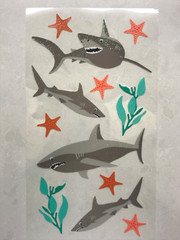Shark Stickers – Scrapbooking Sparkly Shark Sticker – Sticko Vintage Stickers