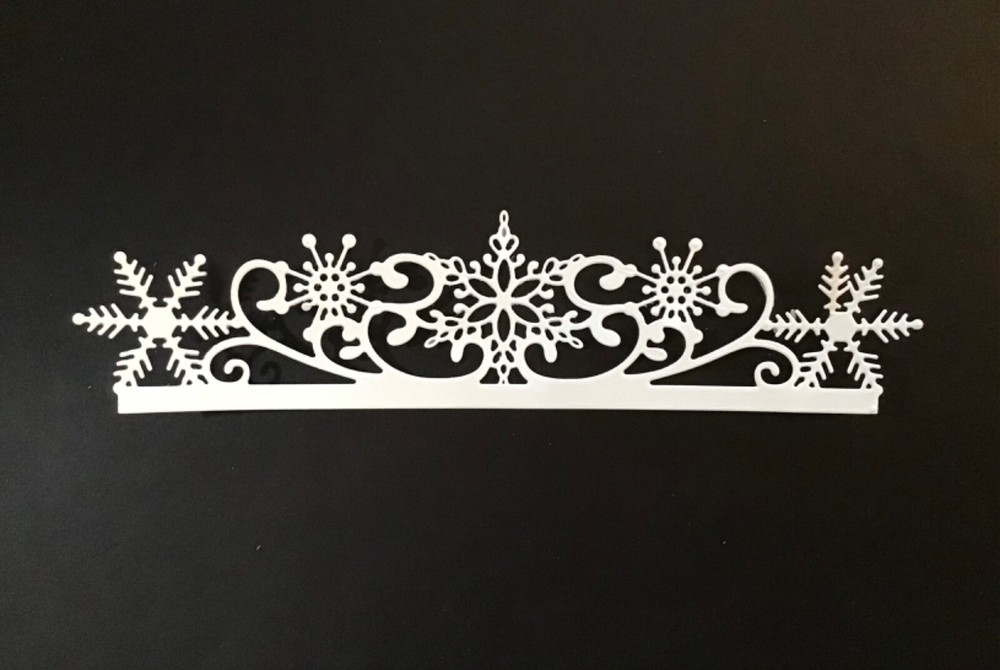 Snowflake Border die cut embellishments 5 pcs 1-1/2” x 6-1/2” Choose Color