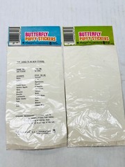 Vintage Butterfly Puffy Stickers Set of 2 Packs by Imperial Toy Corp 1980s BIN74