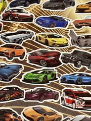 50 Pieces Bundle Pack Car Stickers High Glossy Finish