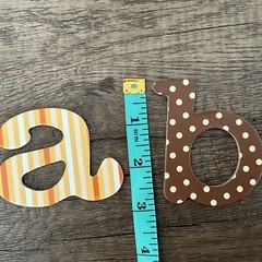 Set of 36 Chipboard Letters Autumn Orange Brown Polka Dots Stripes Scrapbooking