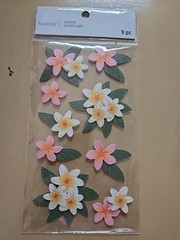 Recollections PLUMERIA FLOWERS Scrapbooking stickers