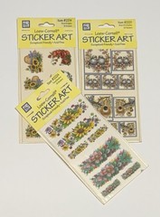 Lot of 3 Packs Loew-Cornell Sticker Art Floral Birds 2214 2224 2221 Vintage NIP