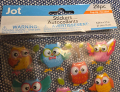 Owl Puffy Cute Bright Pink Blue Orange Tree Family Wise Bird Jot Pop-up Stickers