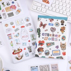 Girl’s Korean Sticker Book, Food and Daily Life Theme – 1300+ Cute Dream Blue