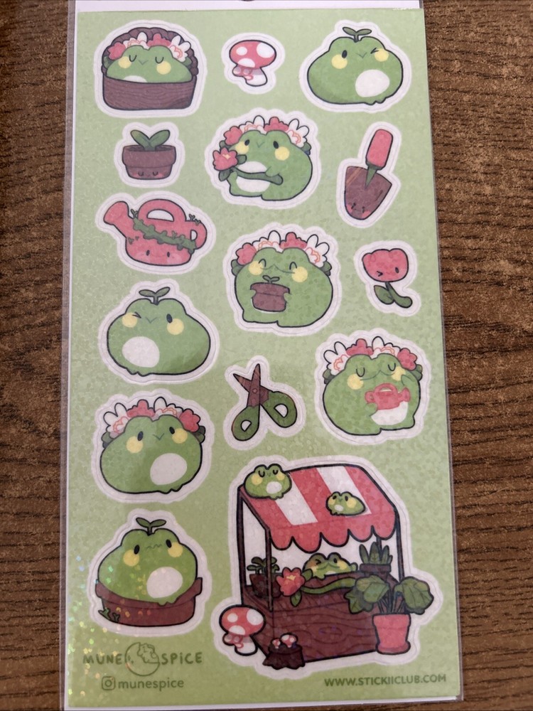 Stickii Club Frogs Garden Stickers Sheet By Mune Spice