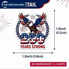 500 Pcs 4th of July Stickers Roll 1.5 Inch Patriotic Self Adhesive Labels 1776-2