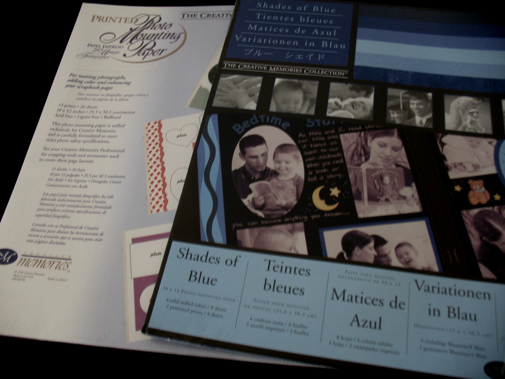 Shades of Blue Photo Mounting Paper, Printed Photo MountingPaper, Antique Titles