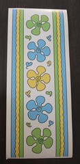 New Leisure Arts flower border scrapbook stickers green blue yellow Groovy