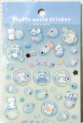 GAIA Fluffy World Soap Bubble Sticker Cute Animal Panda Bear Kids MADE IN JAPAN