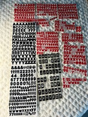 Assorted Alphabet Letter Stickers (3 different types) Red & Black