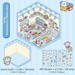 4 Theme Sets DIY 3D House Stickers Fun Miniature Room Scene Stickers